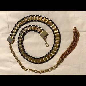 BCBGMAXAZRIA Suede & Chain Belt